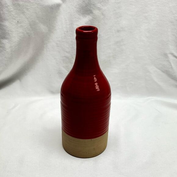 Sur la Table Cucina Rustica Handcrafted Stoneware Olive Oil Cruet Red - Picture 3 of 6